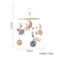 Space-themed wooden baby crib mobile with felt moon, rocket and astronaut figures - Space Mobile