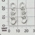 Adjustable 20mm silver metal chain earrings accessory set shown on a scale background - 10Pcs Bright Silver 4-Link Chain 27x7mm