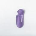 Purple low-cut no-show socks with Happy print and anti-slip silicone grip for women - One Size / Purple