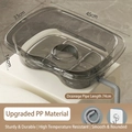 Translucent grey portable hair washing basin 45x33cm for bed use with 74cm drain tube - Upgraded Grey PP Basin + Drain Pipe + Hook