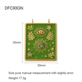 Vintage gold stainless steel tarot pendant with green enamel sun eye and star design - DFC93 (Large) / Green