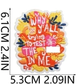 Detailed view of colorful Jesus embroidery patch showing precise dimensions 6.1cm x 5.3cm - No.11 - TEST THE JESUS IN ME
