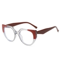 Montura per occhiali cat-eye in resina trasparente con accenti rosso-marroni e stile TR90 - Montatura Rosso Vino Trasparente