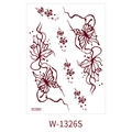 Waterproof burgundy brown lace butterfly henna tattoo sticker variant model W-1326S - Deep Red Butterfly and Ribbon (W-1326S)