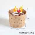 Realistic artificial cupcake model with orange slice and cherry on white background - Mango Ground Berry