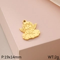 Gold Cupid angel pendant 19x14mm in sitting pose for custom jewelry making - Flying Little Angel (KLJ4884-Z)