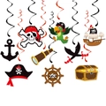 Decorazioni per feste a tema pirata con vortici a spirale di teschi, navi e ancore - Set Decorazioni a Spirale J-0239-3