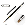 Flat head professional nail art brush YX-11 with black glossy handle and golden ring - Nail Fish-Shaped Extension Modeling Brush YX11