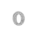 Sparkling 18k plated letter O charm with micro-pave cubic zirconia for DIY jewelry - Silver O