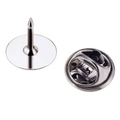Bright silver PVC rubber round pin clutch with blank butterfly pin back for DIY jewelry - Iron Butterfly Clutch & Flat Head Pin Set (Silver)