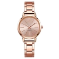 Elegant rose gold stainless steel quartz watch for women with digital dial and metal band - Rose Gold