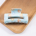 Light blue Easter bunny hair claw clip with colorful floral and rabbit patterns - Mint Blue Cartoon Rabbit