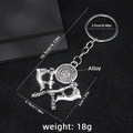 Viking battle axe keychain with valknut symbol in antique silver finish and runes - Style 4 Viking Rune Axe