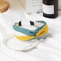 Bow knot headband with vintage green and yellow striped fabric on elegant satin background - Striped Knot (FK-B267 Yellow)