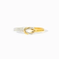 Anillo de nudo minimalista en plata s925 con diseño bicolor entrelazado oro y plata - Talla US 6 / Bicolor Oro y Plata