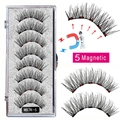 Reusable 5-magnet faux lashes set with 7 pairs and applicator tool in MB7K-5 style - MB7K-5 / 5 Pairs Eyelashes (No Tools)