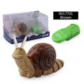 Brown infrared remote control snail cat toy with green remote and gift packaging - Remote Control Snail - Brown