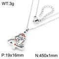 Collana albero di Natale in argento con gemme rosse e verdi su catena ad O - Collana Albero di Natale Colore Acciaio (KN290896-GC)