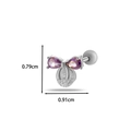 Piercing cartílago lazo plateado con circonitas púrpuras y gema clara 0.79x0.91cm - 3# Plata