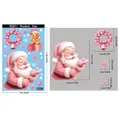 Pink Santa and gingerbread man static window stickers in 30x20CM size variant - BQ611
