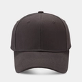 Detailed front view of a solid dark baseball cap showing twill fabric and stitching - Adjustable / Dark Gray