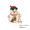 Cartoon snowman brooch with red ski hat and striped scarf, 3.5x2.8cm alloy pin - Christmas Snowman 1