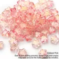 DIY pentagram glass beads in iridescent pink finish for handmade jewelry making - 8mm 10Pcs/Bag / Electroplated Pink