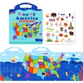 Reusable USA map jelly sticker book for kids with landmarks and 50 state map scenes - United States Map
