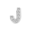 Polished silver letter J jewelry pendant featuring sparkling micro-pave zircons - Letter J - Steel Color