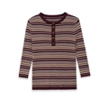 Maglione da donna in maglia a righe colorate con girocollo e chiusura a bottoni - S / Come mostrato
