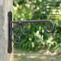 Gancho de pared vintage de hierro fundido negro para plantas con volutas decorativas - Gancho Grande en Forma de C 2436