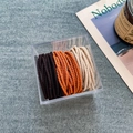Three-piece braided elastic hair ties in brown, orange and cream with clear storage box - 9# Black/Brown/Beige Mix (50pcs Box)