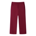 Pantaloni da completo bordeaux da donna con taglio dritto ampio e tasche laterali - S / Pantaloni Rosso Vino