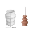 Stampo in silicone per portacandele a tre sfere sovrapposte con altezza di 9,7 cm - Portacandele a Ciambella (Sfera a 3 Strati)