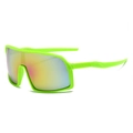 Gafas de ciclismo verde neón con lentes polarizadas de colores y montura deportiva - Marco Verde Lente Irisada