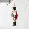 Soldato schiaccianoci per albero di Natale in rosso e oro, misura di 3x10 cm - Schiaccianoci con albero di Natale