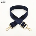 Detail of navy blue nylon strap with gold lobster clasps and adjustable buckle - Blue (Z23)