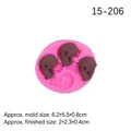 Rosa Silikonform mit drei Totenkopfmotiven für Halloween Fondant und Schokolade - 4# Rosa (Totenkopf)