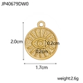 Golden vintage evil eye totem pendant with embossed details, 2.0cm x 1.7cm size - JP40679DW0-Gold Round Eye Relief