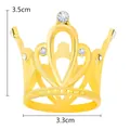 Mini golden crown detail with rhinestones, 3.5cm height and 3.3cm diameter dimensions - 12-Diamond Small Crown Gold 01