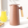 Nordic 1L thermal coffee carafe in matte brown with an ergonomic wooden handle - Plain Style / 062 Pink Brown