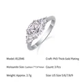 Three-stone Moissanite S925 silver ring featuring a 7mm cushion cut center stone - R12946 Moissanite Cushion-shaped Diamond 7*7mm + 2 Beads / US Size 7