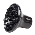 Universal black diffuser for hair dryer styling with air vents and pointed teeth - Black
