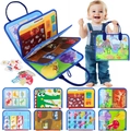 Dinosaur themed felt busy board for kids featuring counting and color matching games - Dinosaur Fossil 5 Pages / 44*28cm