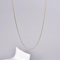 Gold-plated stainless steel bead chain necklace with delicate round sphere accents - Bamboo Beaded Chain - Gold