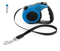 Blue and black retractable pet leash with anti-slip handle and secure metal swivel hook - Blue Retractable Leash
