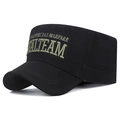 Casquette militaire noire en coton avec broderie Special Warfare vert olive - Noir