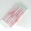 Detail view of pink and white satin heatless hair curlers packed in a clear plastic bag - Orange Purple Blue Gradient 6PCS (Bagged)