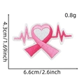 Detailed view of pink ribbon breast cancer embroidery patch with size and weight info - Pink Ribbon Patch Style 17