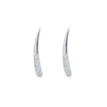 Orecchini a perno in argento S925 con design verticale e pavé di zirconi scintillanti - Oro Bianco